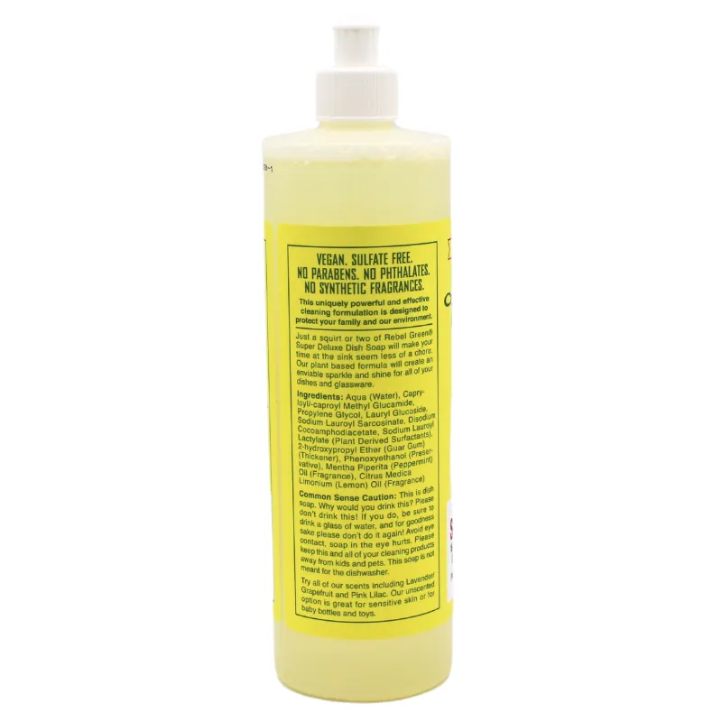 Rebel Green Dish Soap Peppermint & Lemon 16oz