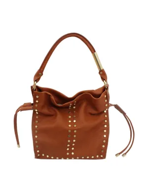 Riley Drawstring Tote in Honey Brown