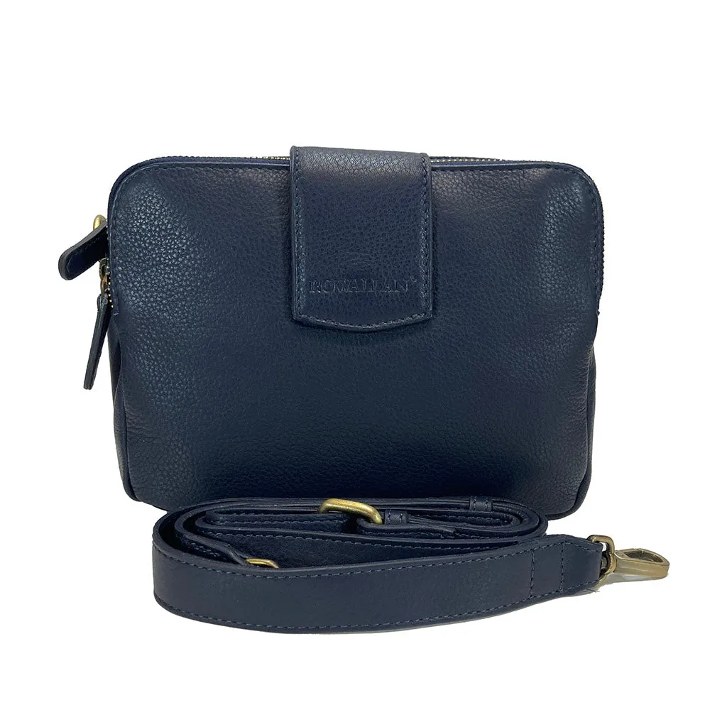 Rowallan Leather Cross Body Bag - Style: 31-295303- Navy