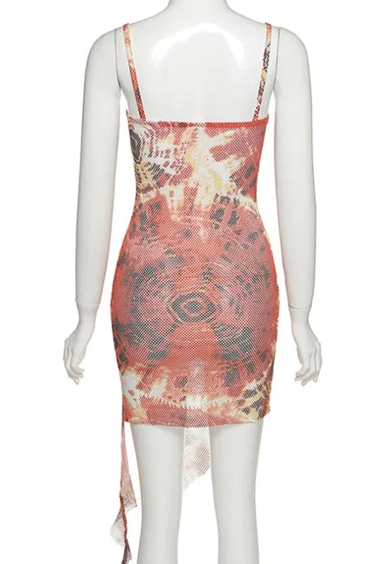 sexy bag hip slim printed dress