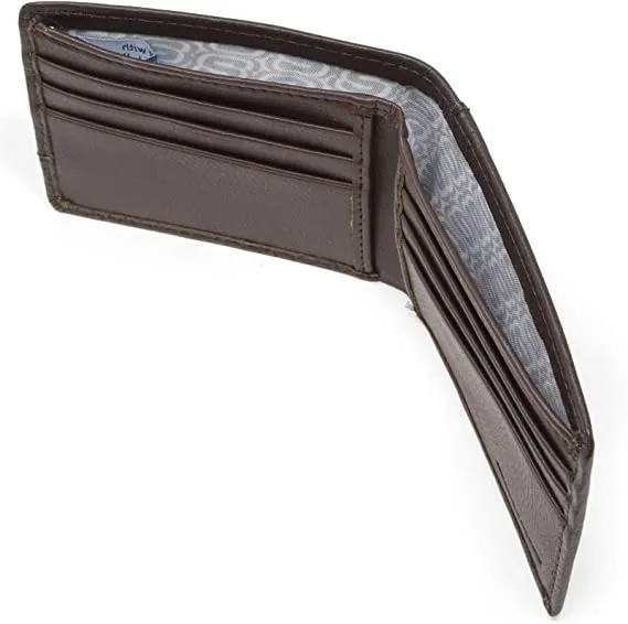 Skechers Men's Passcase RFID Leather Wallet with Flip Pocket