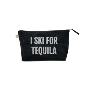 SKI Collection: Clutch Bag Black Velvet with Silver Glitter I SKI FOR TEQUILA