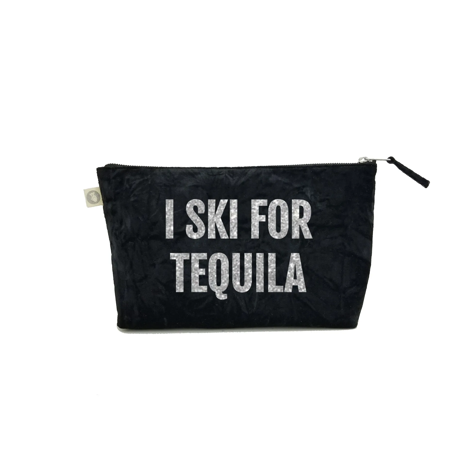 SKI Collection: Clutch Bag Black Velvet with Silver Glitter I SKI FOR TEQUILA