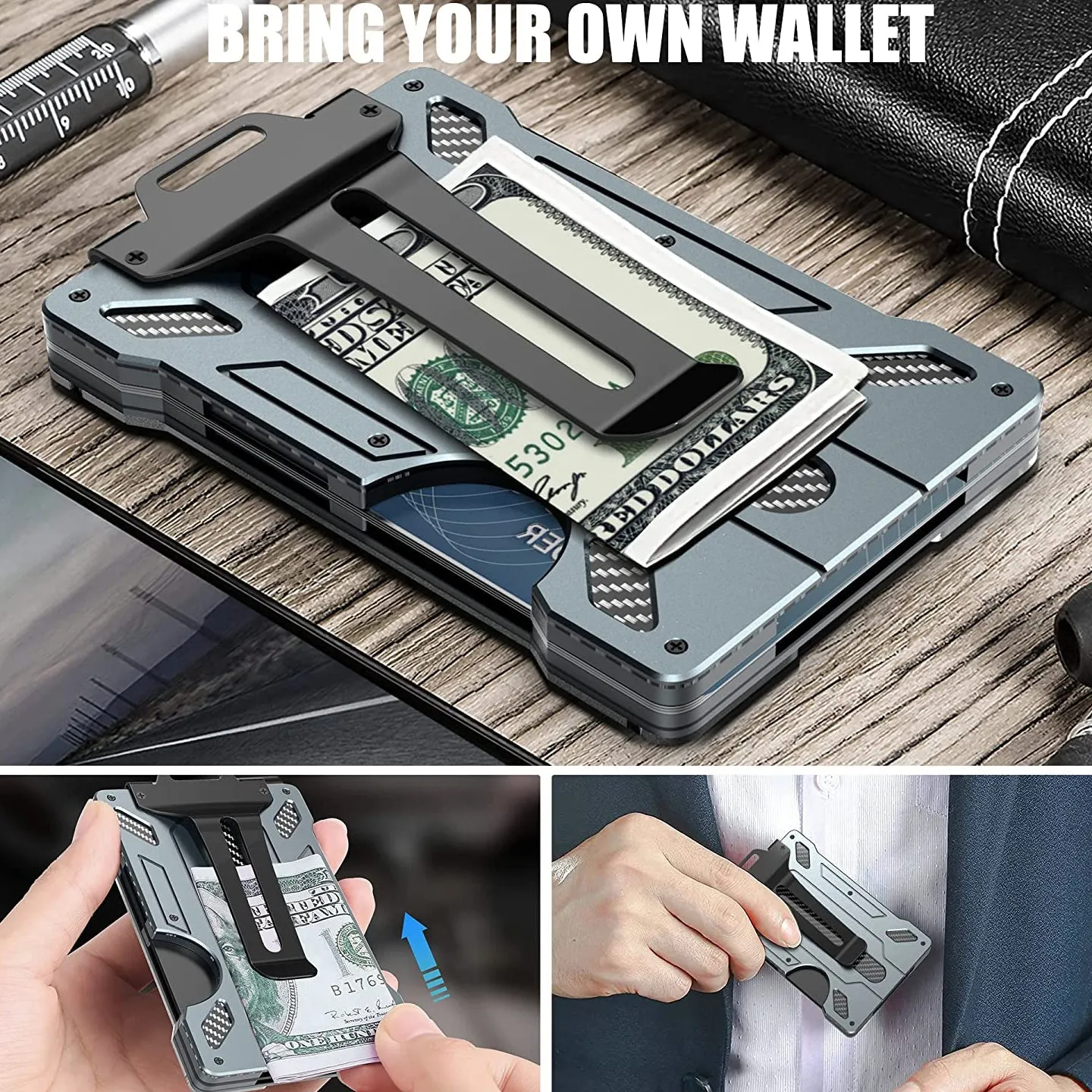 Slim Aluminum Metal Money Wallet