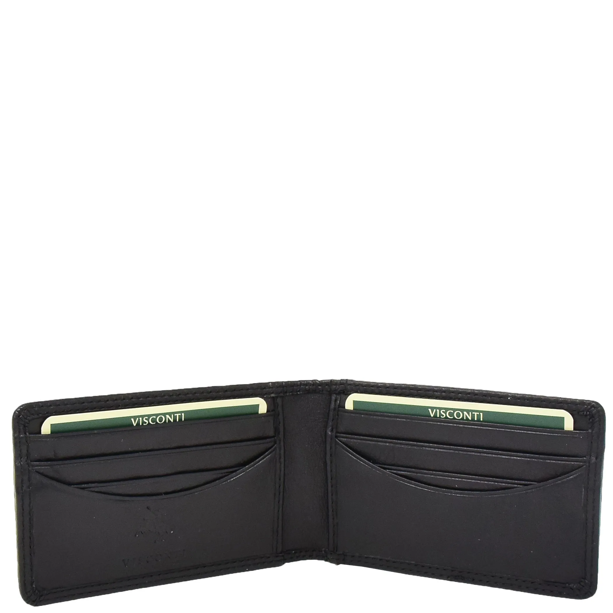 Slim Fold Leather Card Wallet Madrid Black