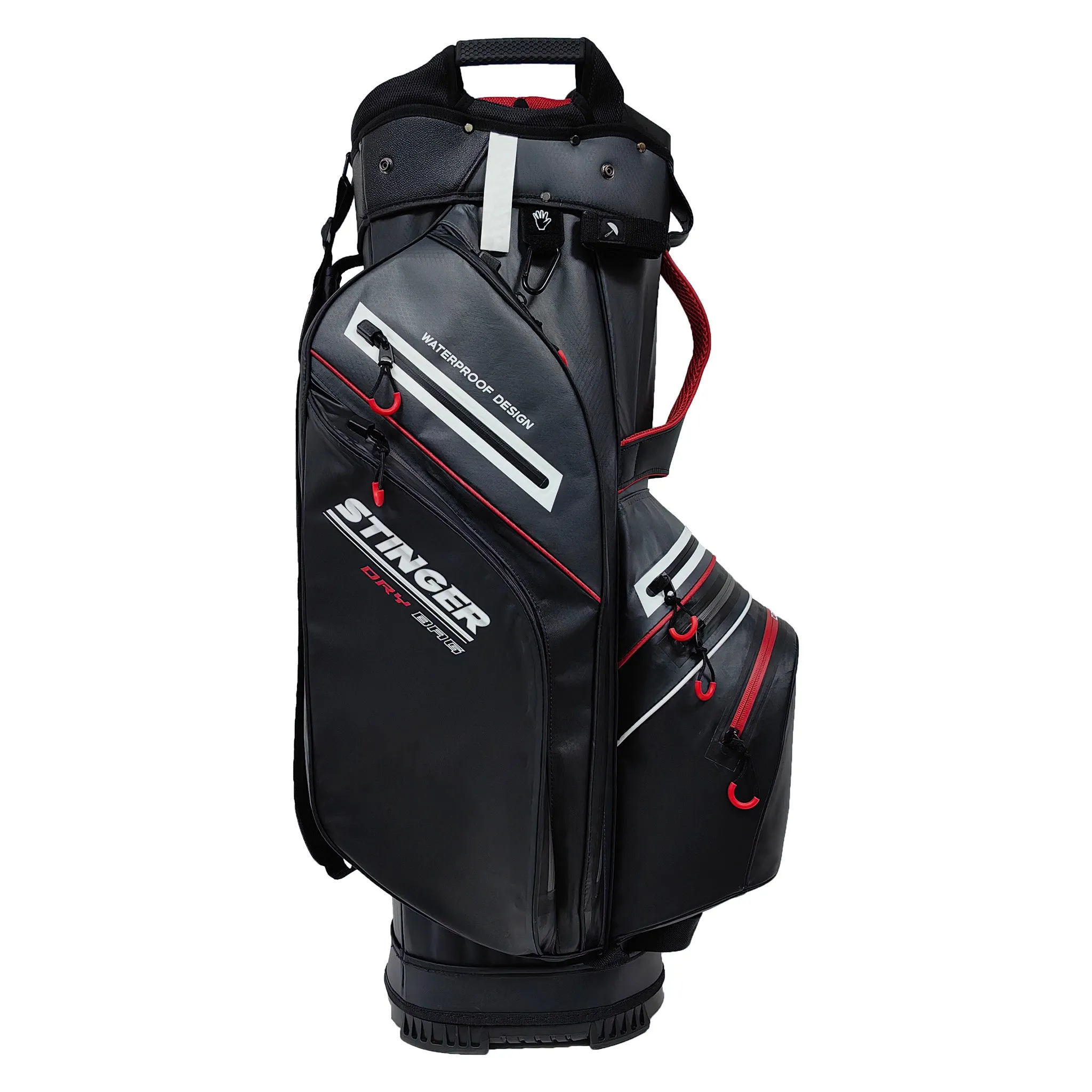 Stinger Waterproof Golf Bag Version 2  - Black / Red