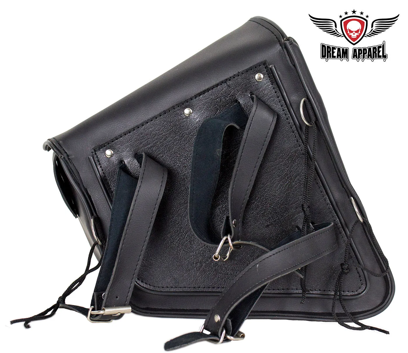 Studded Black PVC Solo Swing Arm Bag - Left Side