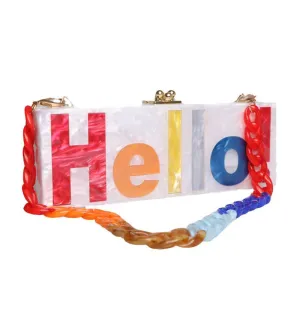 Stylish Letter Acrylic Clutch Bag