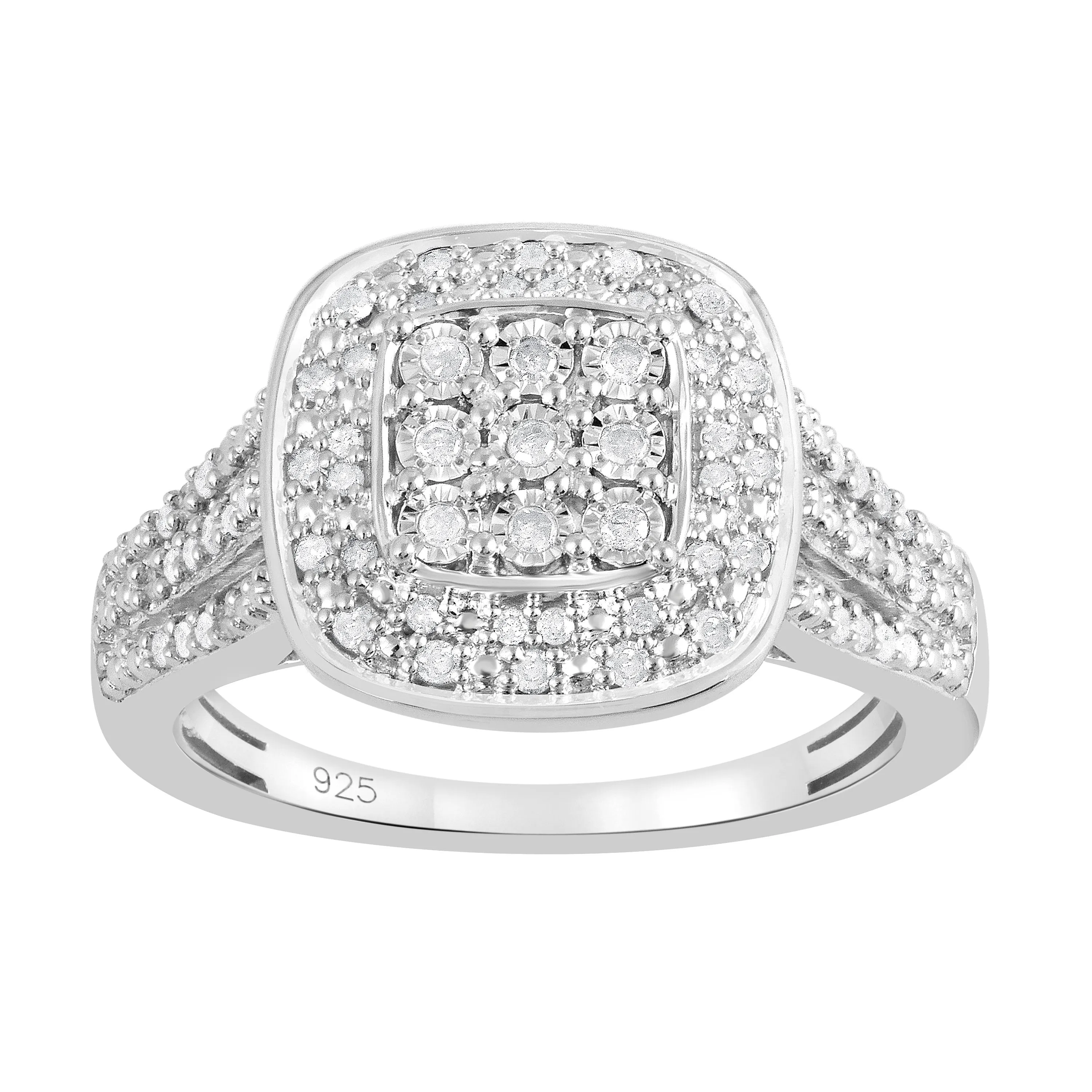 Surround Ring with 1/4ct of Diamonds in Sterling Silver