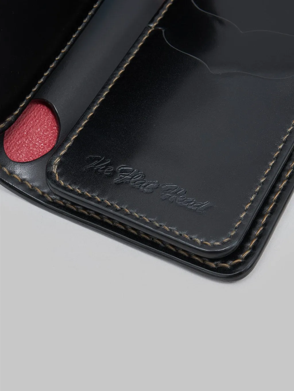 The Flat Head Handsewn Shinki Cordovan Mid-Length Wallet Black