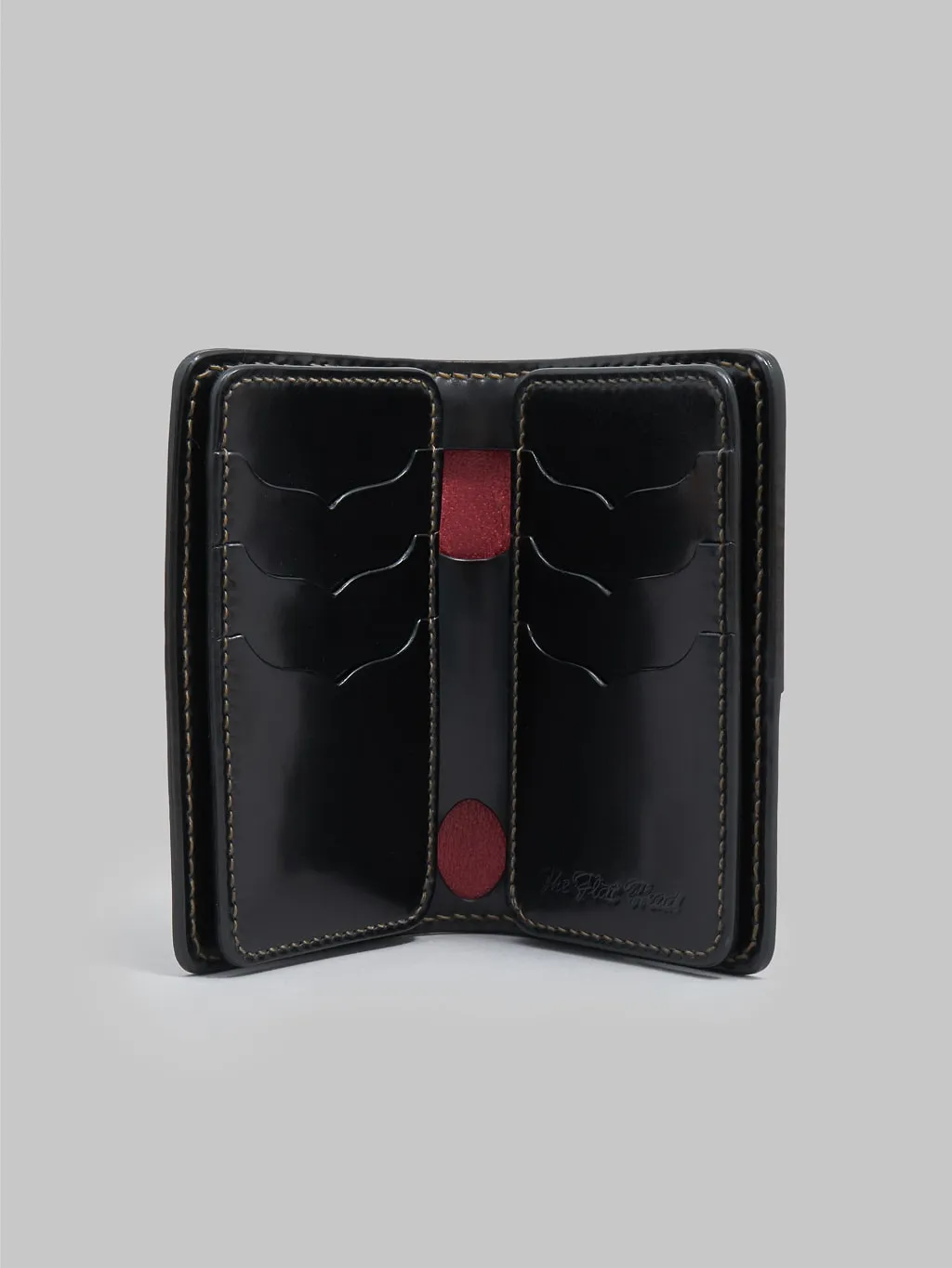 The Flat Head Handsewn Shinki Cordovan Mid-Length Wallet Black