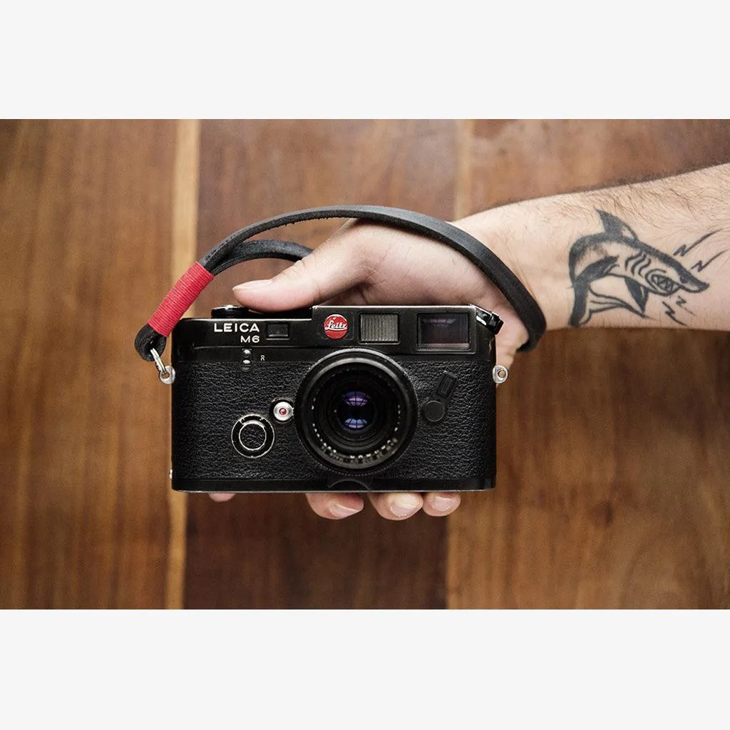 Tokyo #201 - Black & Red leather camera strap