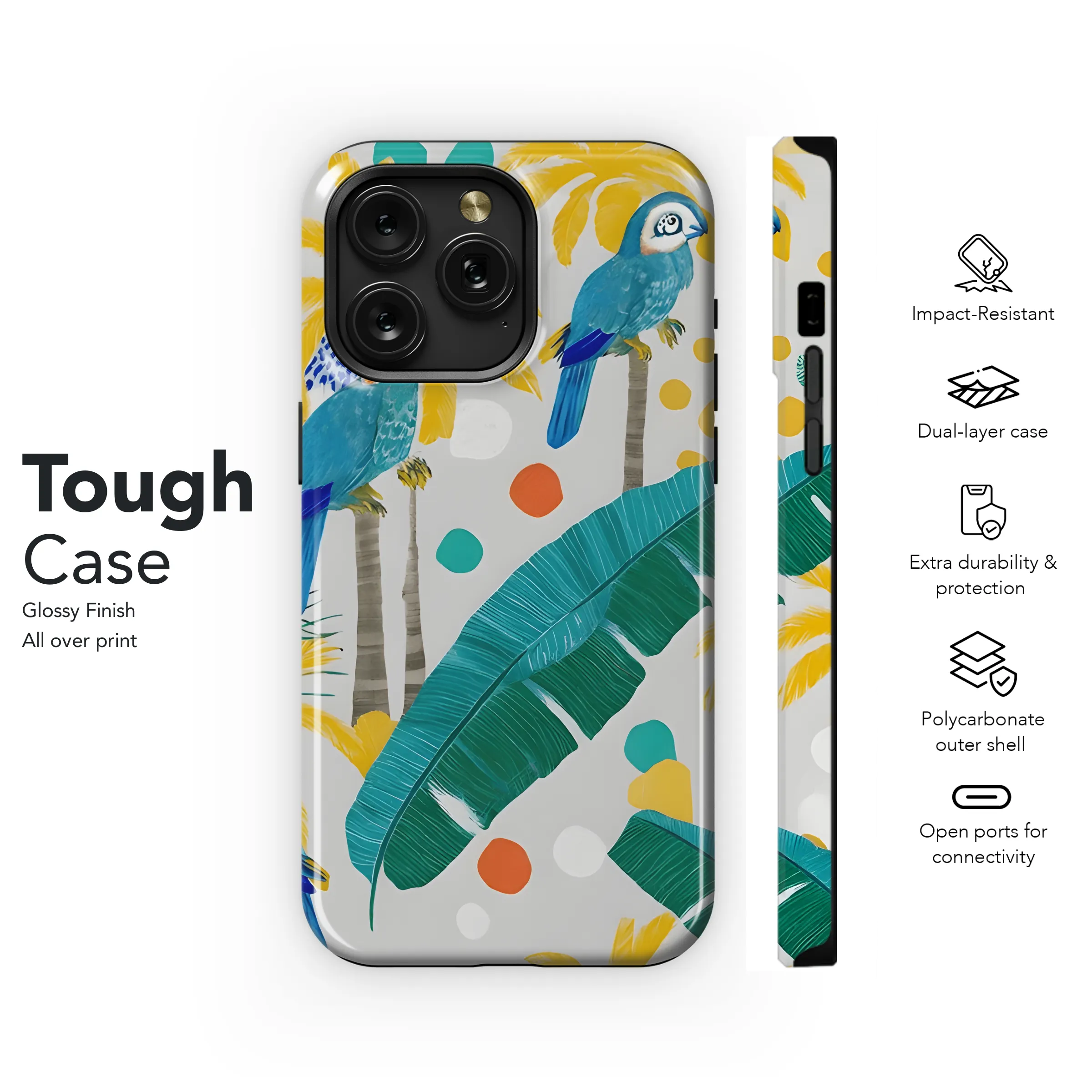 Tropical Chic Doodle Phone Case iPhone Samsung Cover Pixel 3458