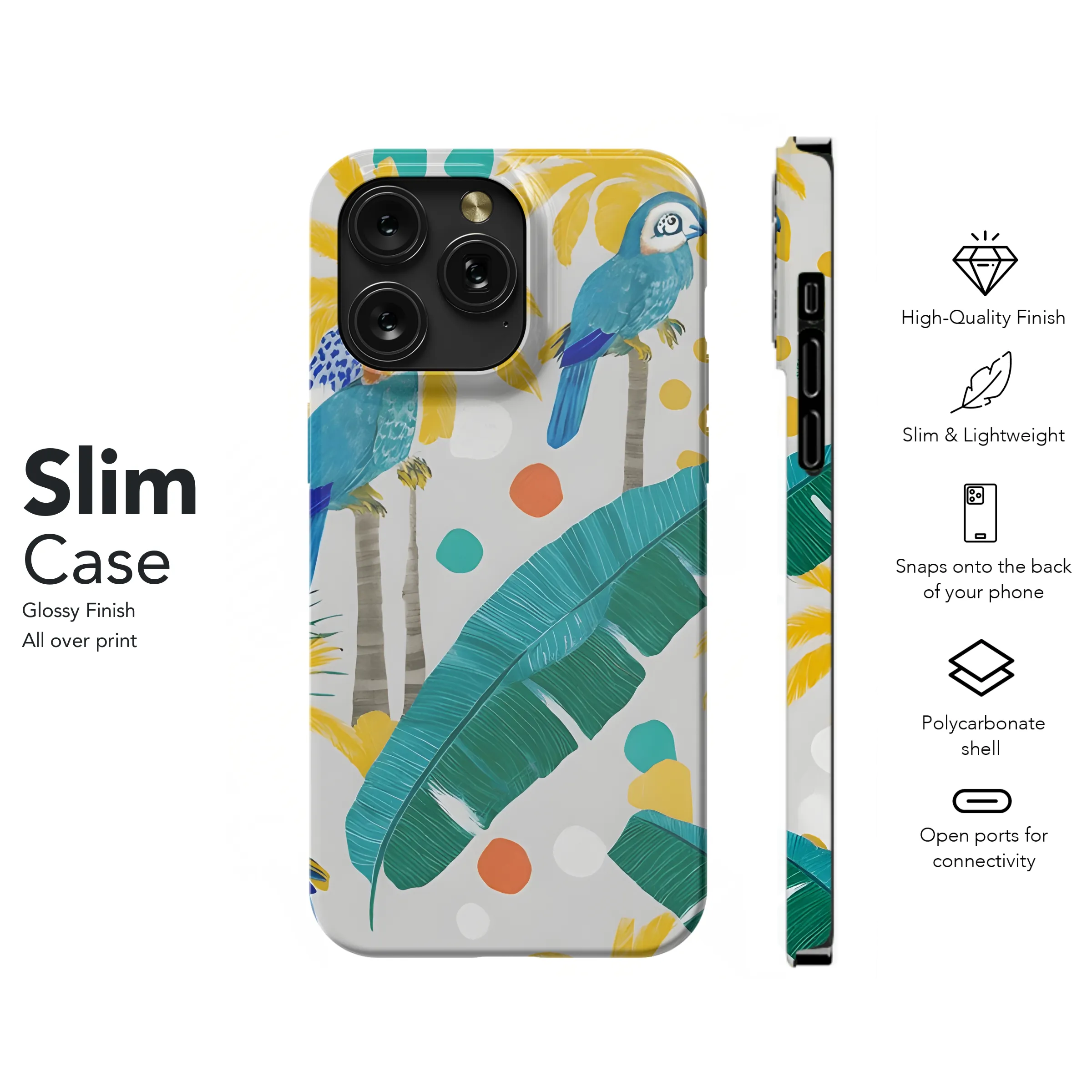 Tropical Chic Doodle Phone Case iPhone Samsung Cover Pixel 3458