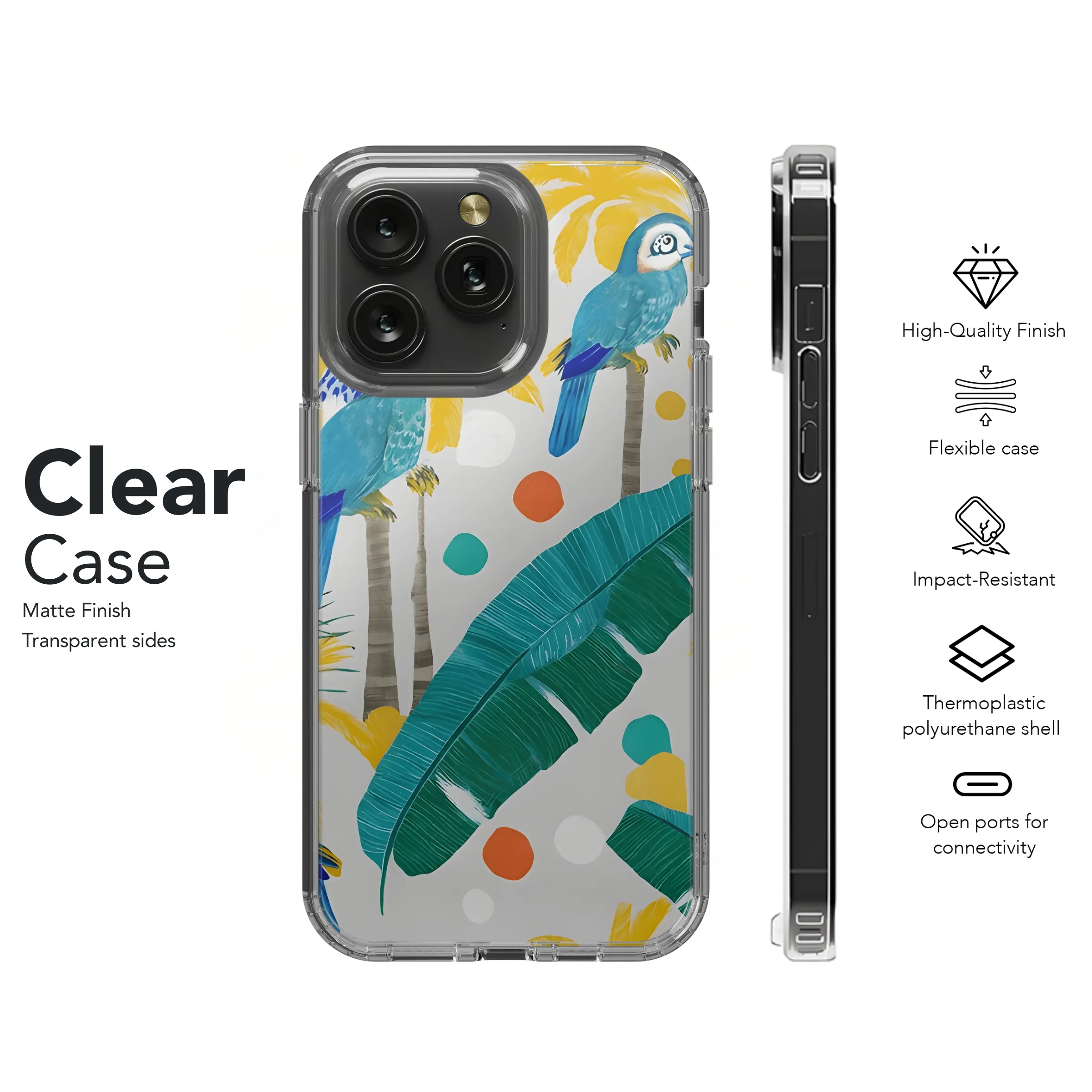 Tropical Chic Doodle Phone Case iPhone Samsung Cover Pixel 3458