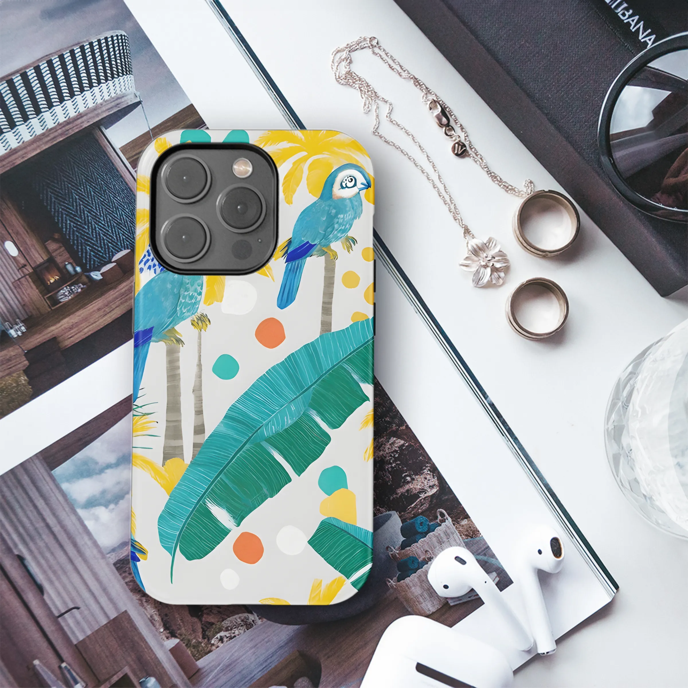 Tropical Chic Doodle Phone Case iPhone Samsung Cover Pixel 3458