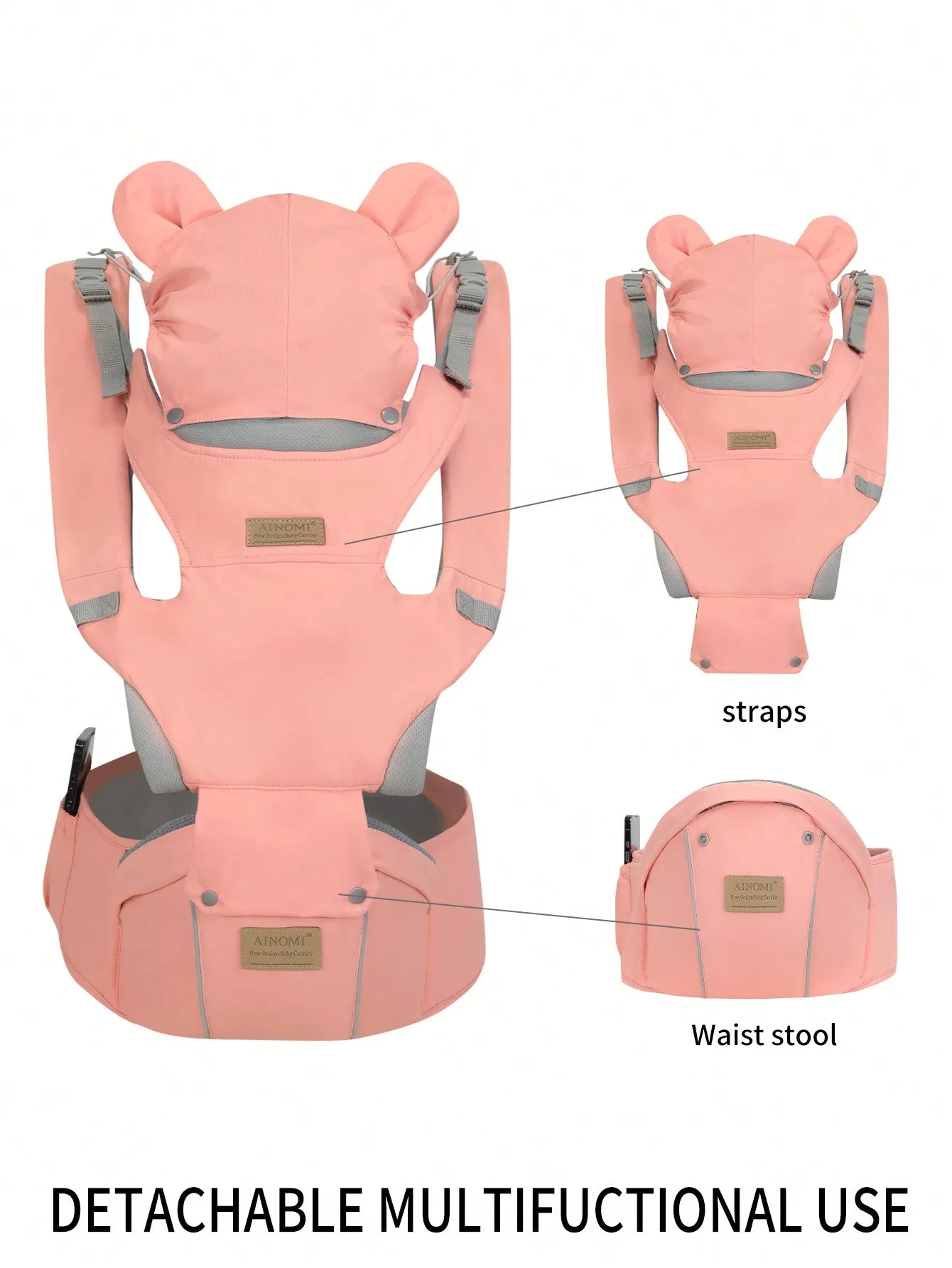 Twin baby carrier|Baby Carrier Waist Stool, Multifunctional And Lightweight Four Seasons Baby Carrier With Sitting Stool, Easy To Hold Baby