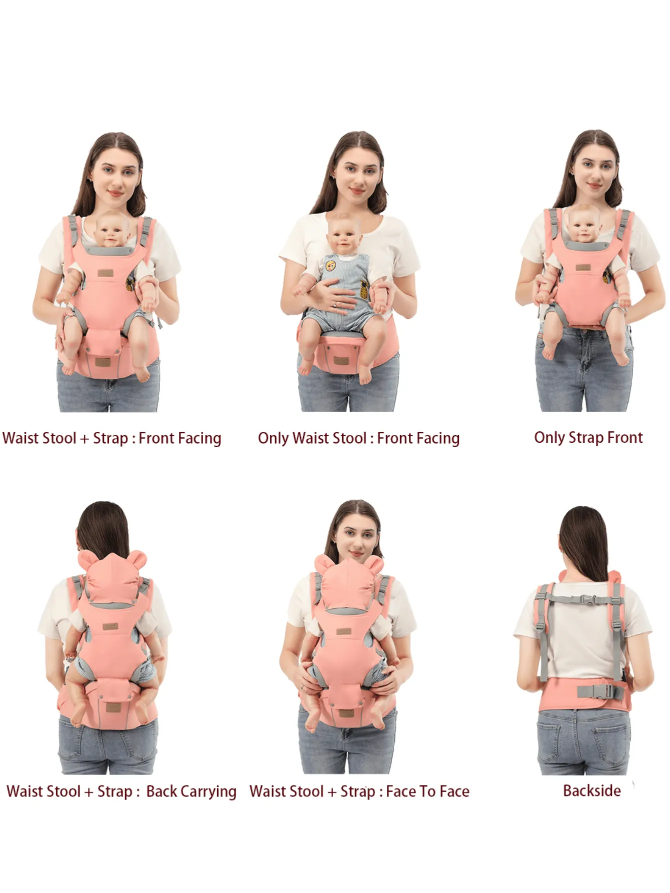 Twin baby carrier|Baby Carrier Waist Stool, Multifunctional And Lightweight Four Seasons Baby Carrier With Sitting Stool, Easy To Hold Baby