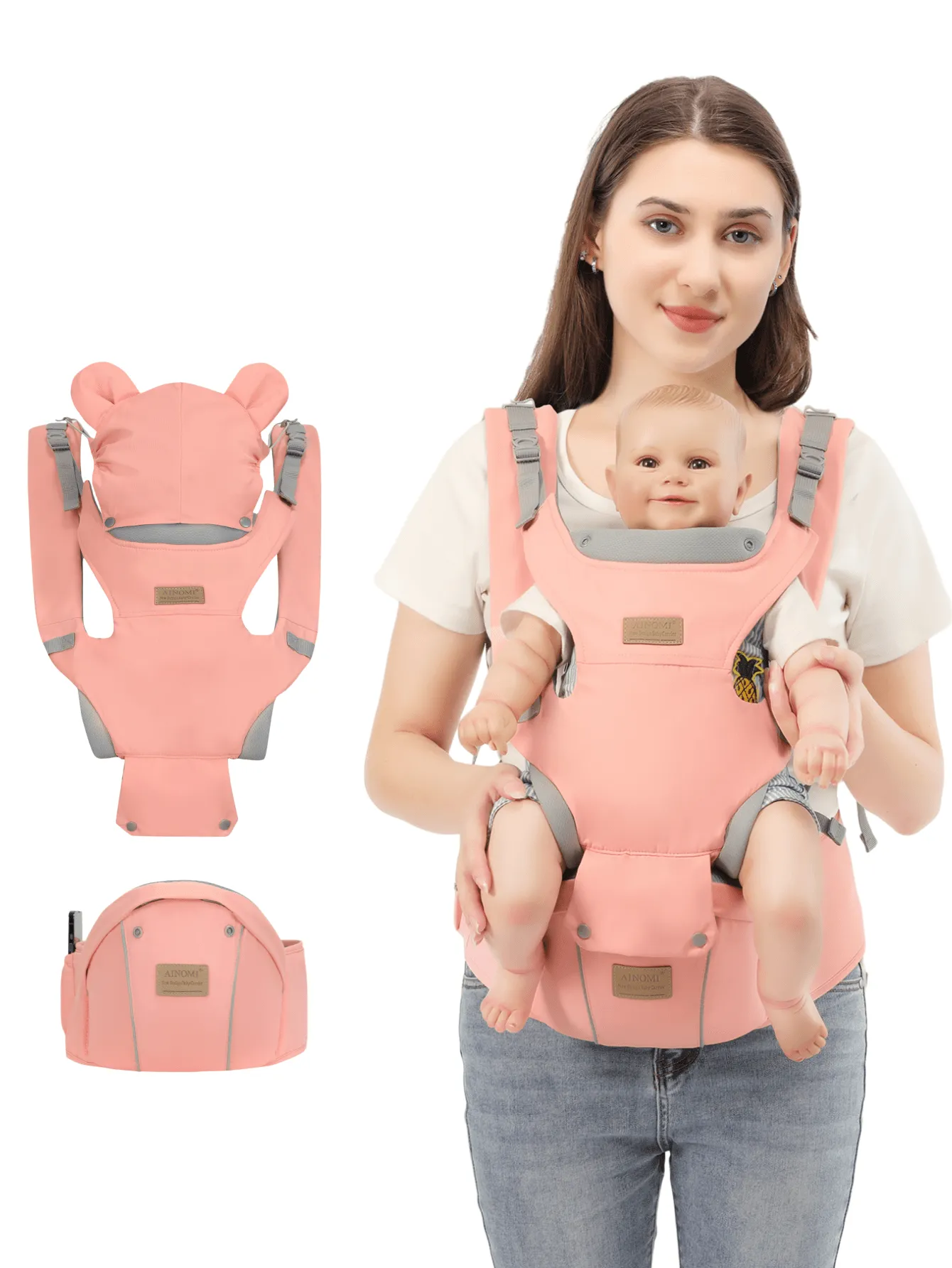 Twin baby carrier|Baby Carrier Waist Stool, Multifunctional And Lightweight Four Seasons Baby Carrier With Sitting Stool, Easy To Hold Baby