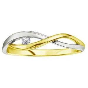 Twist Two Tone Diamond Ring