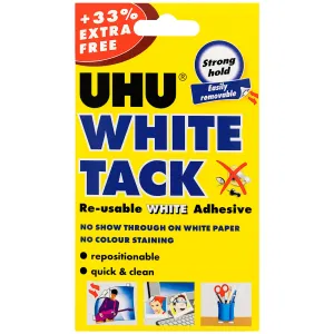 UHU White Tack Handy Pack   Free Extra 33%