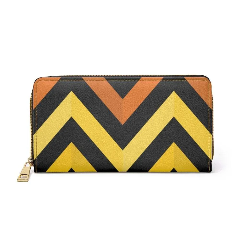 Uniquely You Womens Wallet - Zip Purse / Black & Yellow Geometric