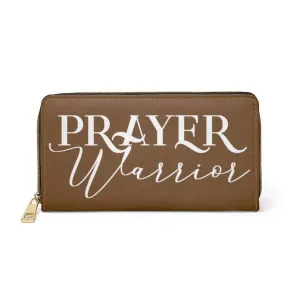 Uniquely You Womens Wallet - Zip Purse / Brown & White Prayer Warrior