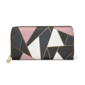 Uniquely You Womens Wallet - Zip Purse / Tri-Color Geometric