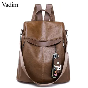 Vadim Anti Theft Backpack Women Bags Multifunction Female Backpack Girls Schoolbag 2019 Travel Backpack Leather Women Sac A Dos