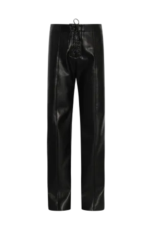 Vegan Leather Eyelet Trousers