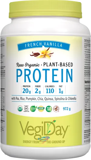 VegiDay Raw Organic Plant Protein French Vanilla 1110g