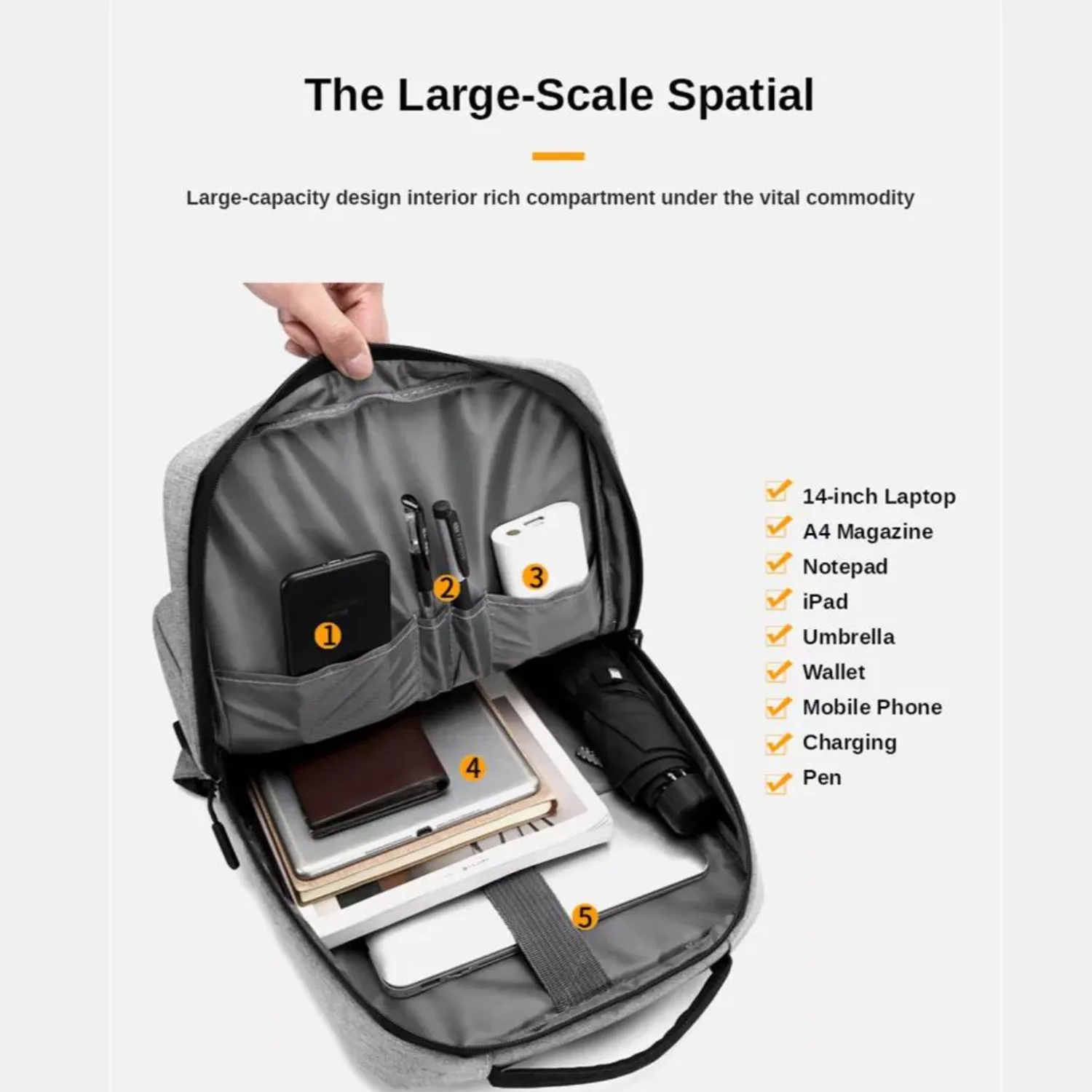 Versatile Travel Backpack with USB Charging - Waterproof Laptop Bag