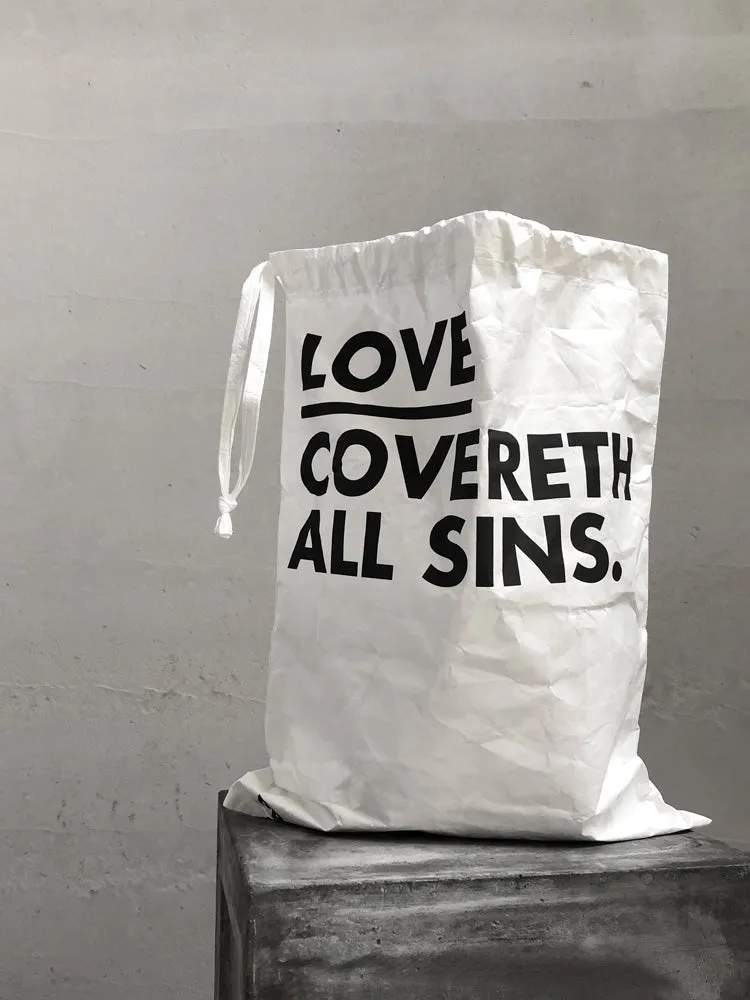 VM | Bag | DuPont Drawstring Bag | LOVE COVERETH ALL SINS