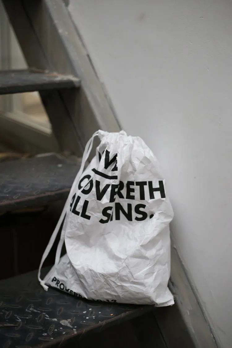 VM | Bag | DuPont Drawstring Bag | LOVE COVERETH ALL SINS