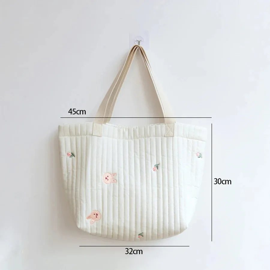 Vvsha Christmas gift Japanese and Korean cotton large capacity mommy storage handbag Simple handbag large capacity underarm bag