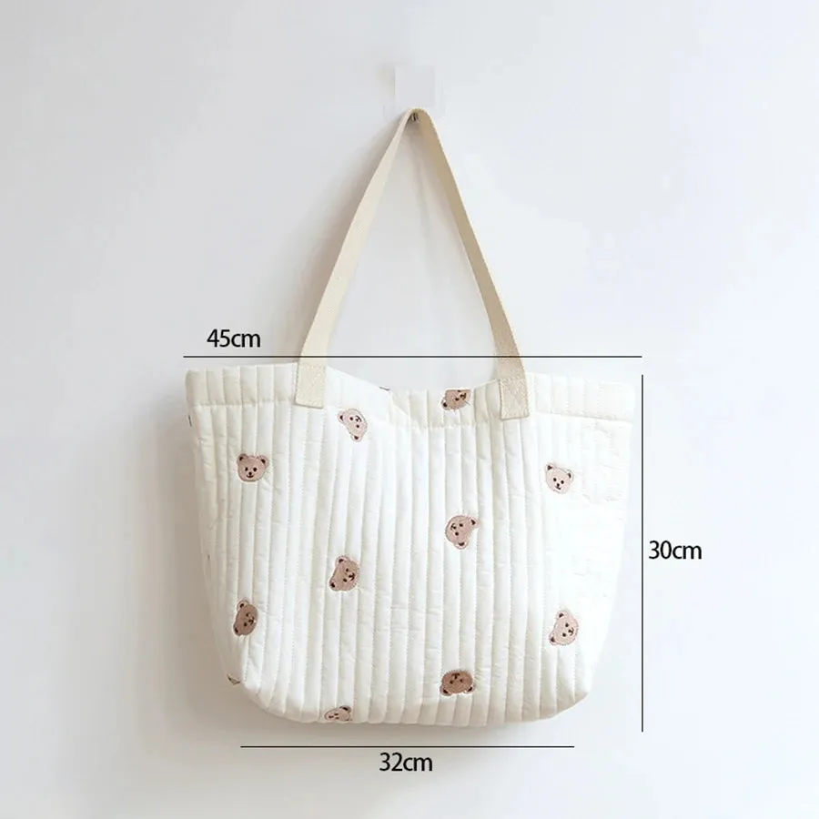 Vvsha Christmas gift Japanese and Korean cotton large capacity mommy storage handbag Simple handbag large capacity underarm bag