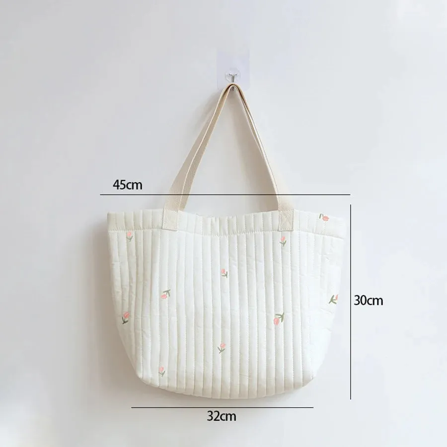 Vvsha Christmas gift Japanese and Korean cotton large capacity mommy storage handbag Simple handbag large capacity underarm bag