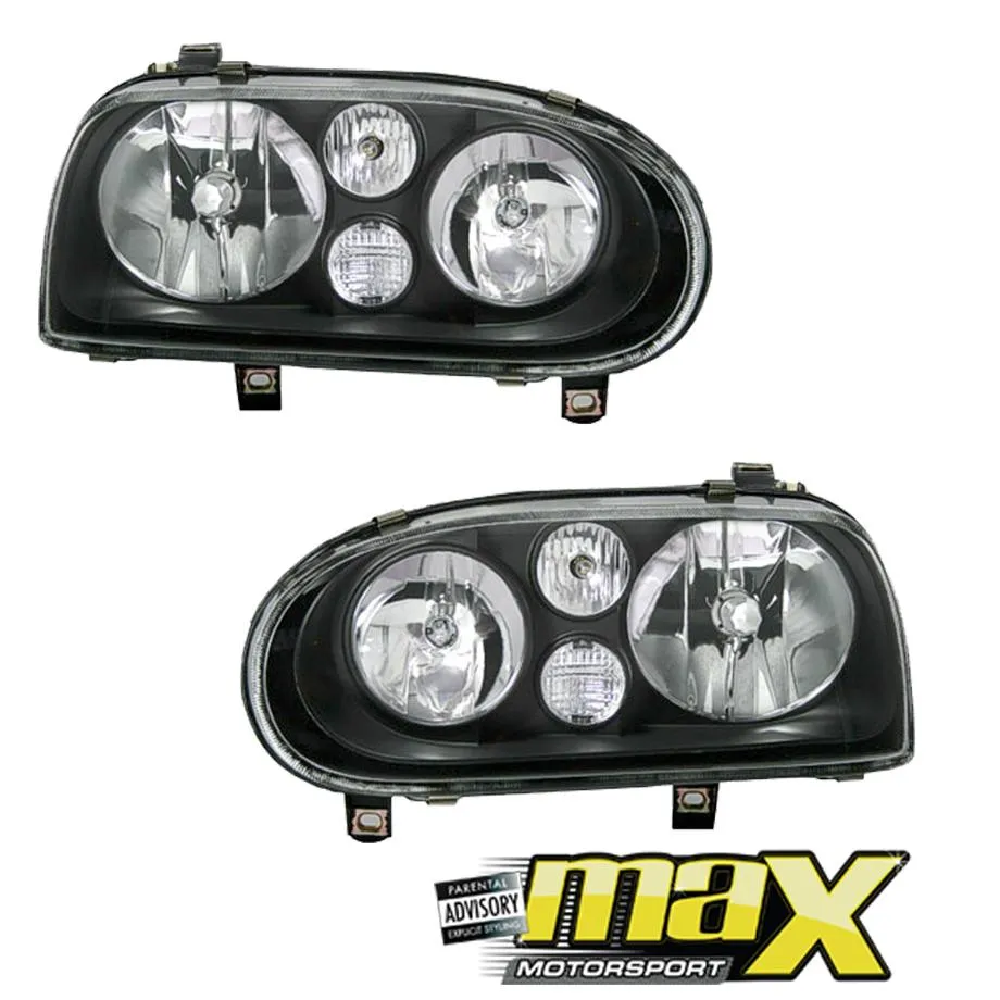 VW Golf 3 Black Diamond Headlights (Golf 4 Style)