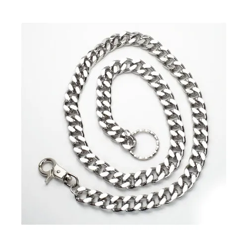 WC-7014 Chrome Wide Flat Curb Wallet Chain