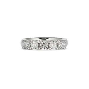 Wedding Vivid Round Brilliant Cut Diamond Band | White Gold