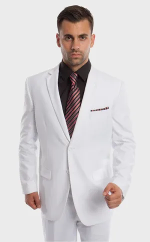 White 2 Button Twill Modern Fit Suit