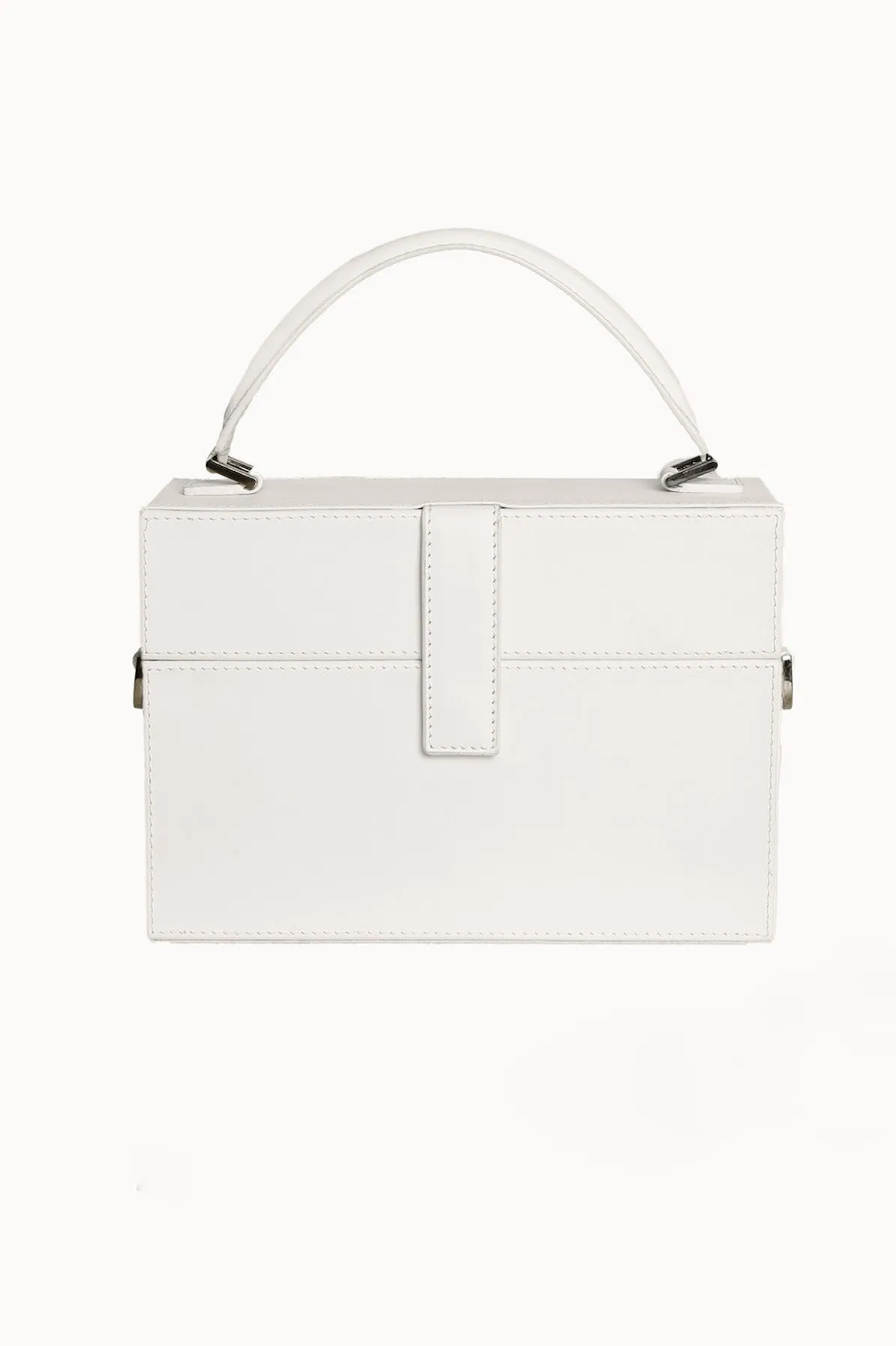 White Leather Cross-body Camera Bag