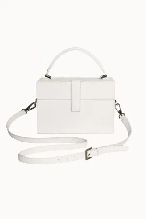 White Leather Cross-body Camera Bag