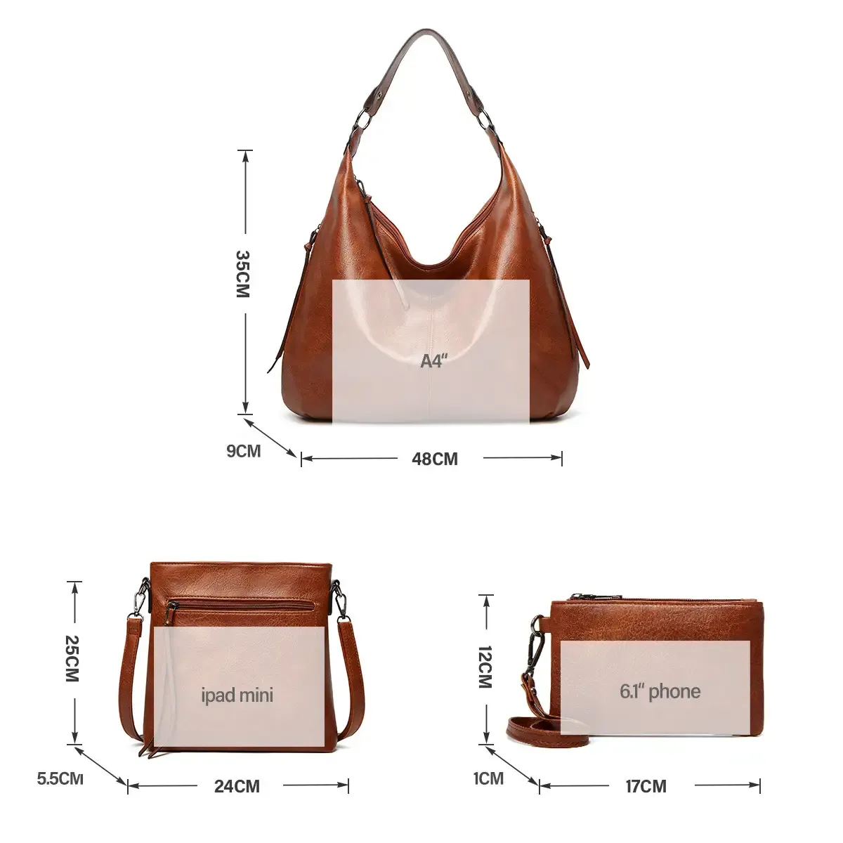 Women Large Shoulder Bag 3pcs