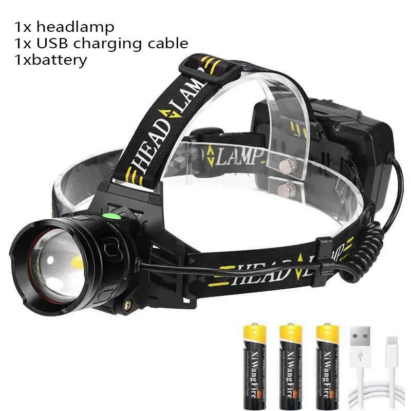 XHP70 Powerful LED Induction Headlamp USB Rechargeable 3*18650 With Battery Head Flashlight Outdoor Fishing Camping Head Torch