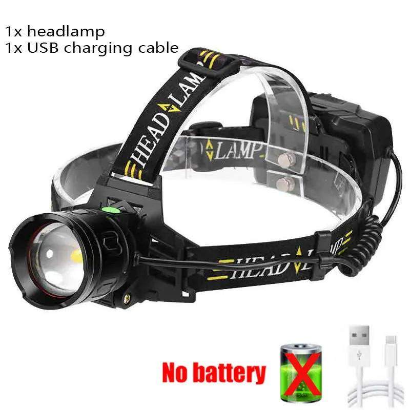 XHP70 Powerful LED Induction Headlamp USB Rechargeable 3*18650 With Battery Head Flashlight Outdoor Fishing Camping Head Torch