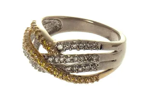 Yellow Diamond Crossover Band Ring